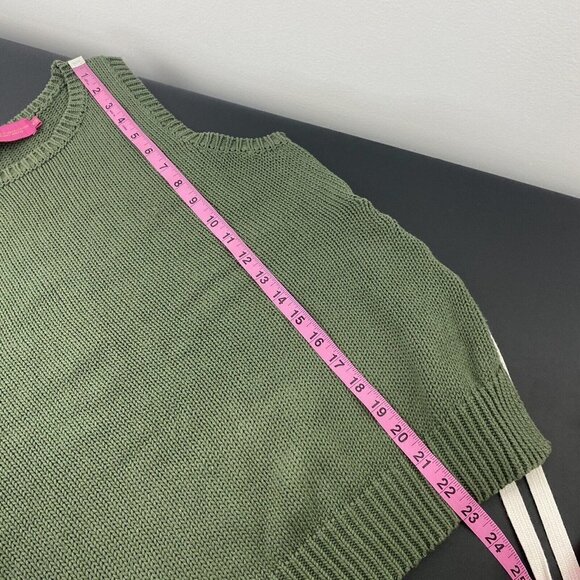 Macbeth Collection Women's Sweater Vest Size XS Green Knit Tie Detail Sleeveless - Picture 7 of 8